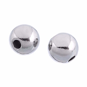 Metalperle - spacer. Forsølvet. 10 mm. 22 stk.